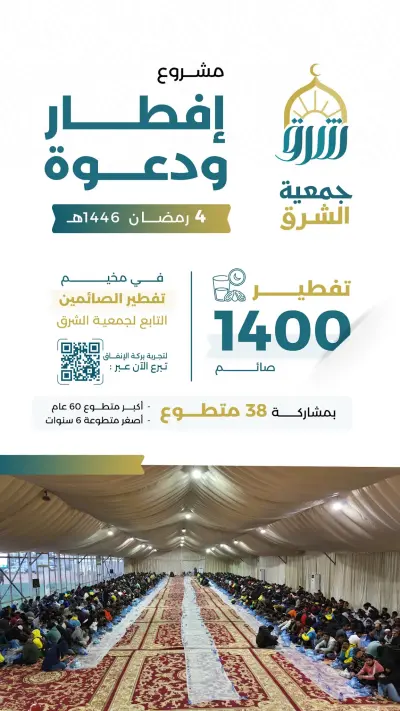 صورة ٥، مخيم تفطير جمعية الشرق